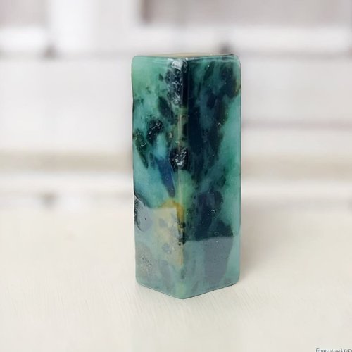 瓔珞翡翠 花青翡翠玉印章 | 天然緬甸玉A貨翡翠 | 送禮