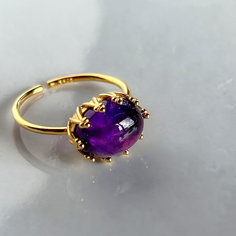 Amethyst Ring【gift box】 - General Rings - Semi-Precious Stones Purple