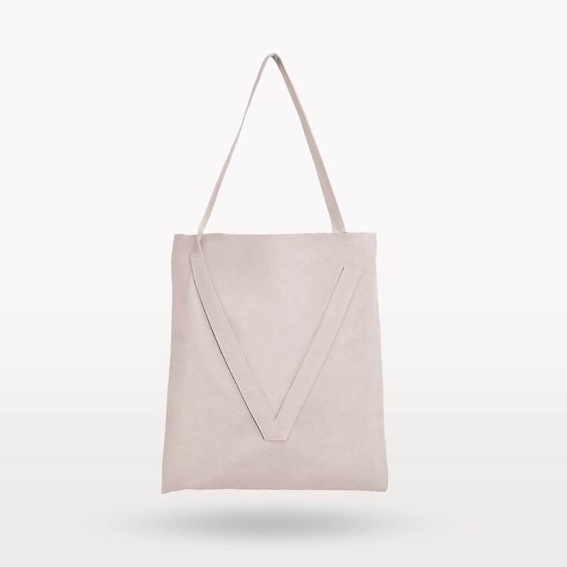 Misty pink V-strap shoulder bag - Messenger Bags & Sling Bags - Polyester Gray