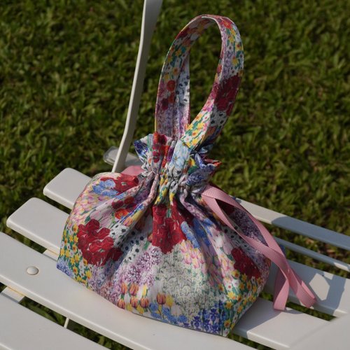 ttq.thontonq ttq floral drawstring bucket bag, drawstring handbag, field flower lover pattern