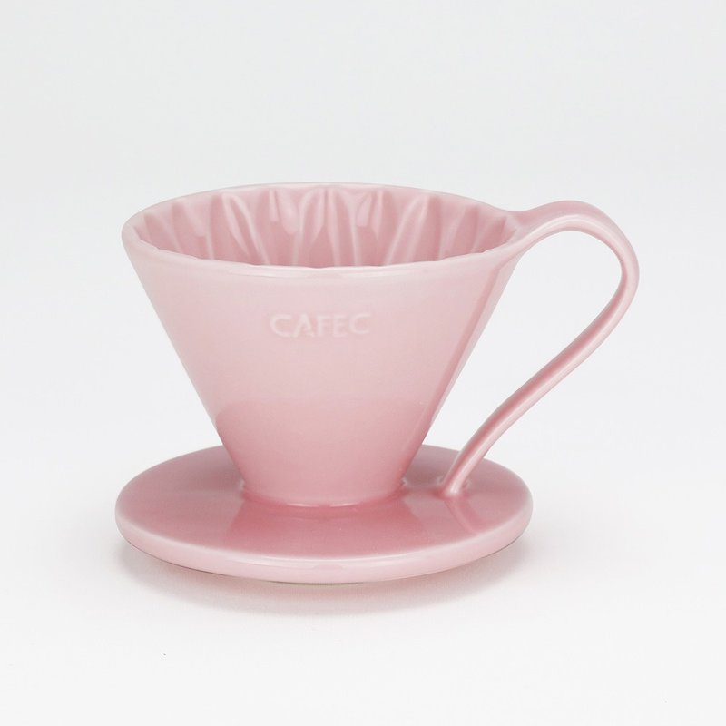 【熱銷補貨】日本CAFEC 花瓣型陶瓷濾杯-粉色 / 共2款 - 咖啡壺/咖啡周邊 - 瓷 粉紅色
