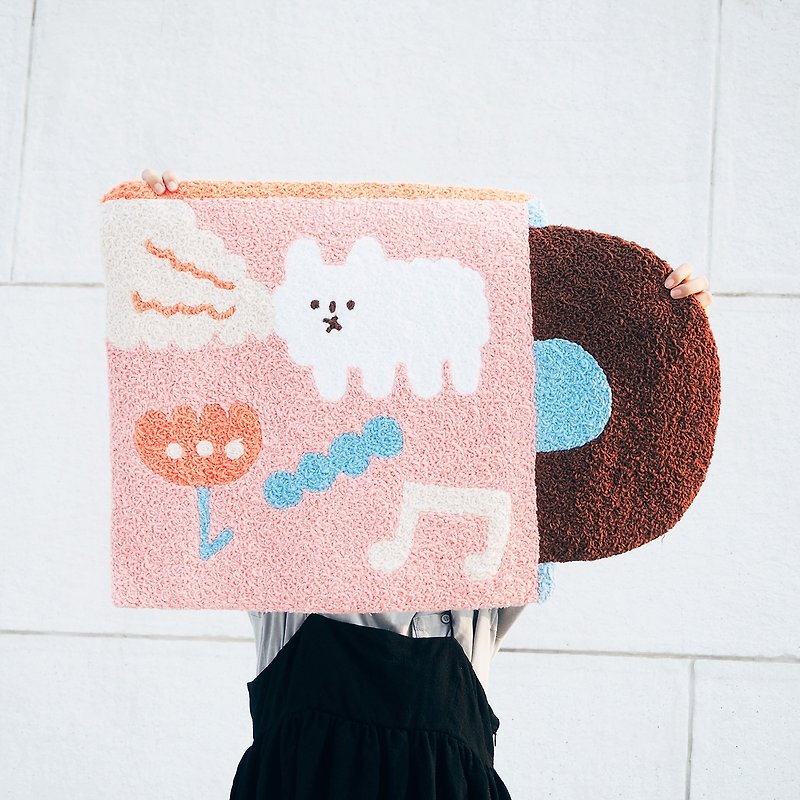 Dog Cloud Vinyl / Decorative Rug - Rugs & Floor Mats - Other Man-Made Fibers Pink