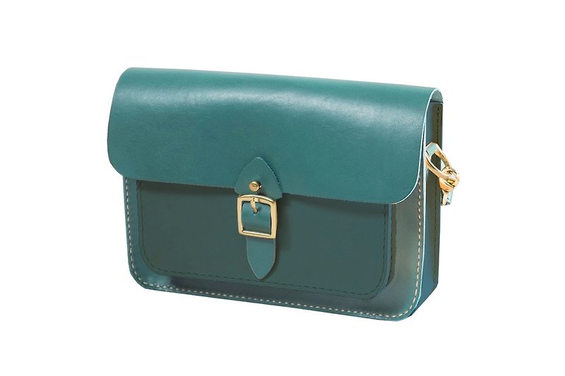 Handmade│DIY Kit│British satchel│Italian leather│Crossbody Bag│Shoulder Bag - Leather Goods - Genuine Leather Blue