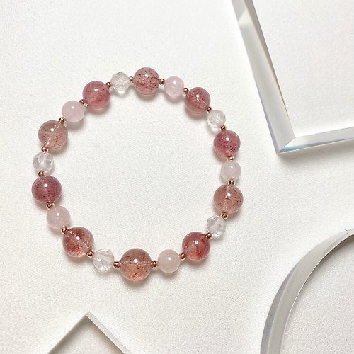 Ethereal Jewellery 草莓晶粉晶摩根石手鏈