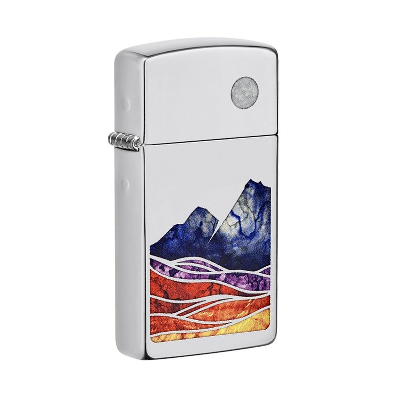 [ZIPPO official flagship store] Color landscape design (narrow version) windproof lighter 49412 - อื่นๆ - ทองแดงทองเหลือง 