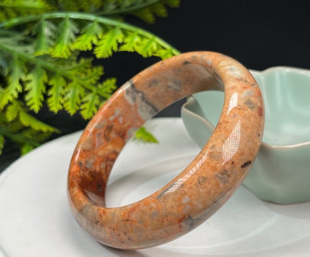 メキシカンクレイジーアゲートブレスレット 62MM 高品質な磁器のような