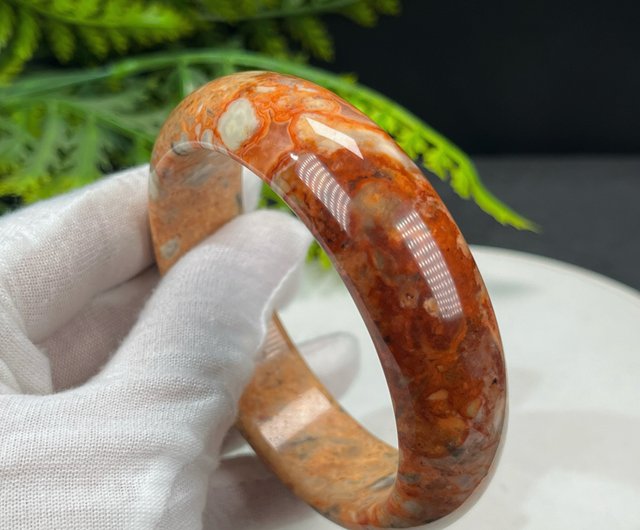 メキシカンクレイジーアゲートブレスレット 62MM 高品質な磁器のような