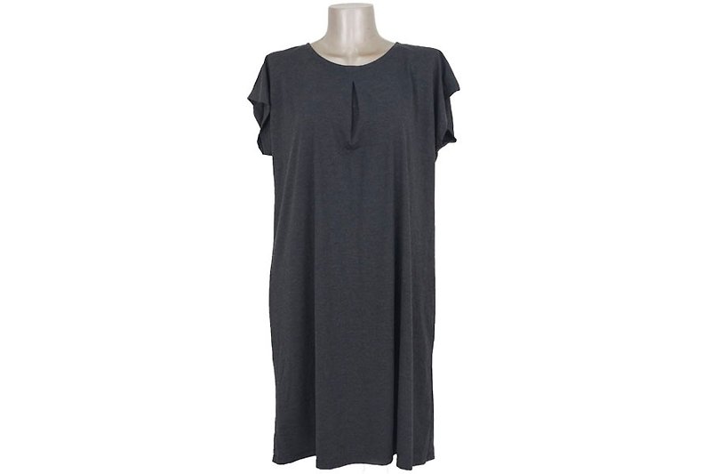 Dolman sleeve dress <black> of simple design - One Piece Dresses - Other Materials Black