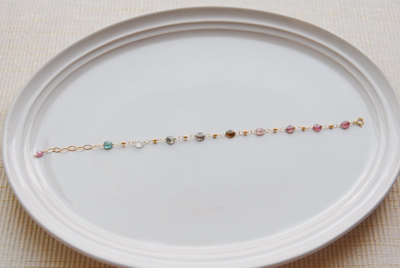 Oval tourmaline bracelet D14kgf - Bracelets - Semi-Precious Stones Multicolor