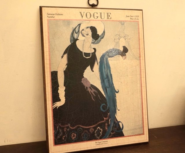 VOGUE 壁掛け 1924 アンティーク ヴィンテージ 雑誌 表紙 木製 VOGUE 壁掛け 1924 アンティーク ヴィンテージ 雑誌 表紙 木製
