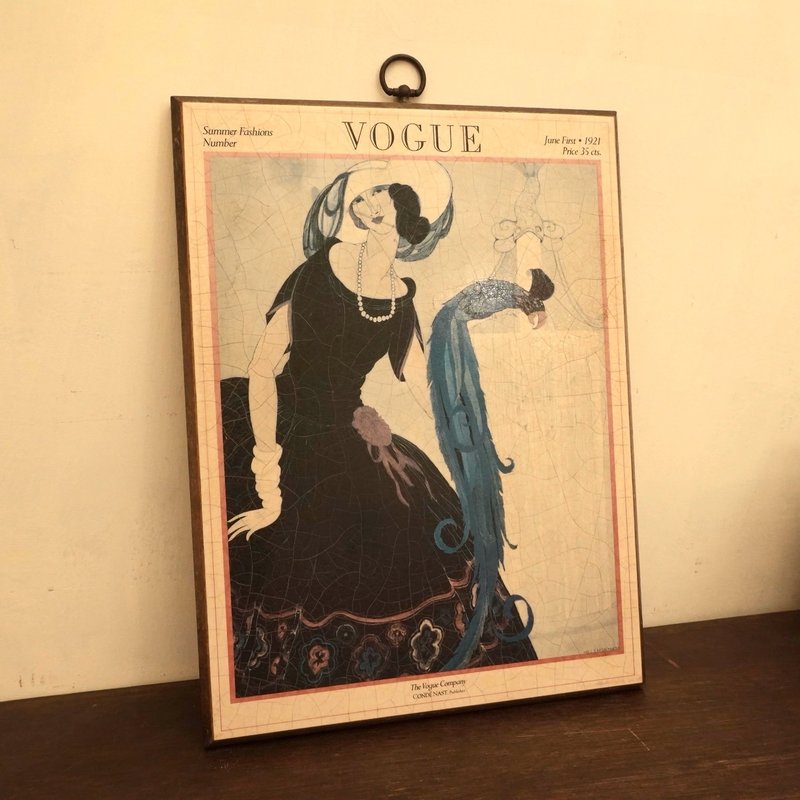 Old things Vogue magazine 1921 June First cover wooden ornaments European American retro - Items for Display - Wood Multicolor