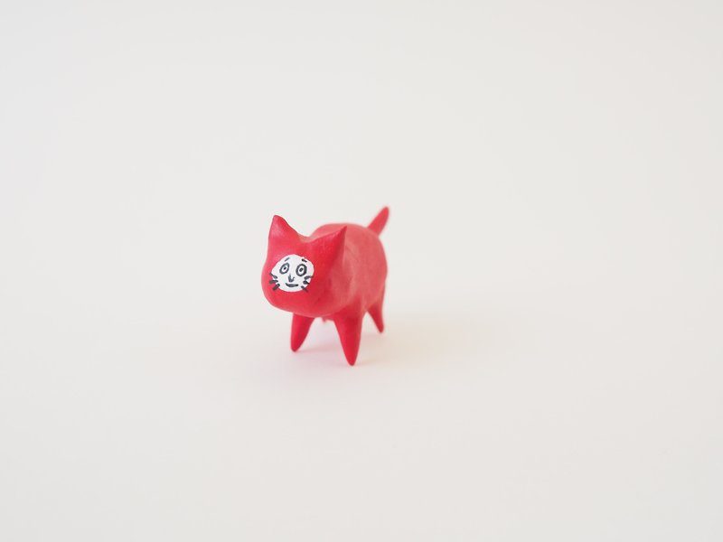 MINI NISEDARUMA Cat - 裝飾/擺設  - 紙 紅色