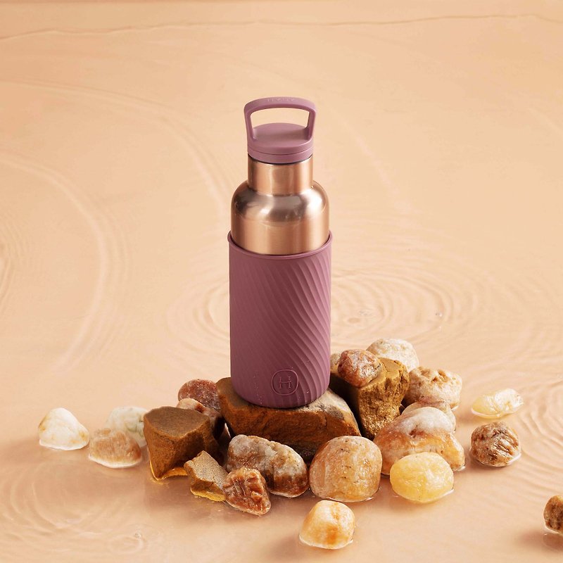 Ripple Texture Silicone|480ml PINK GOLD-DUSTY ROSE - Pitchers - Stainless Steel Pink