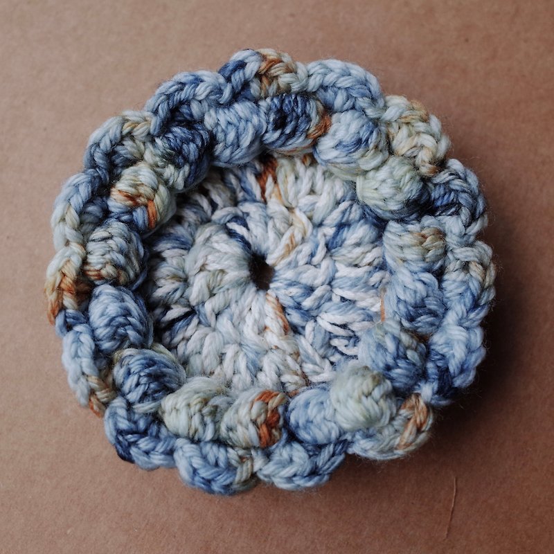 Fengfen dish/thick thread/crochet mat/mineral mat - Drawstring Bags - Cotton & Hemp Blue