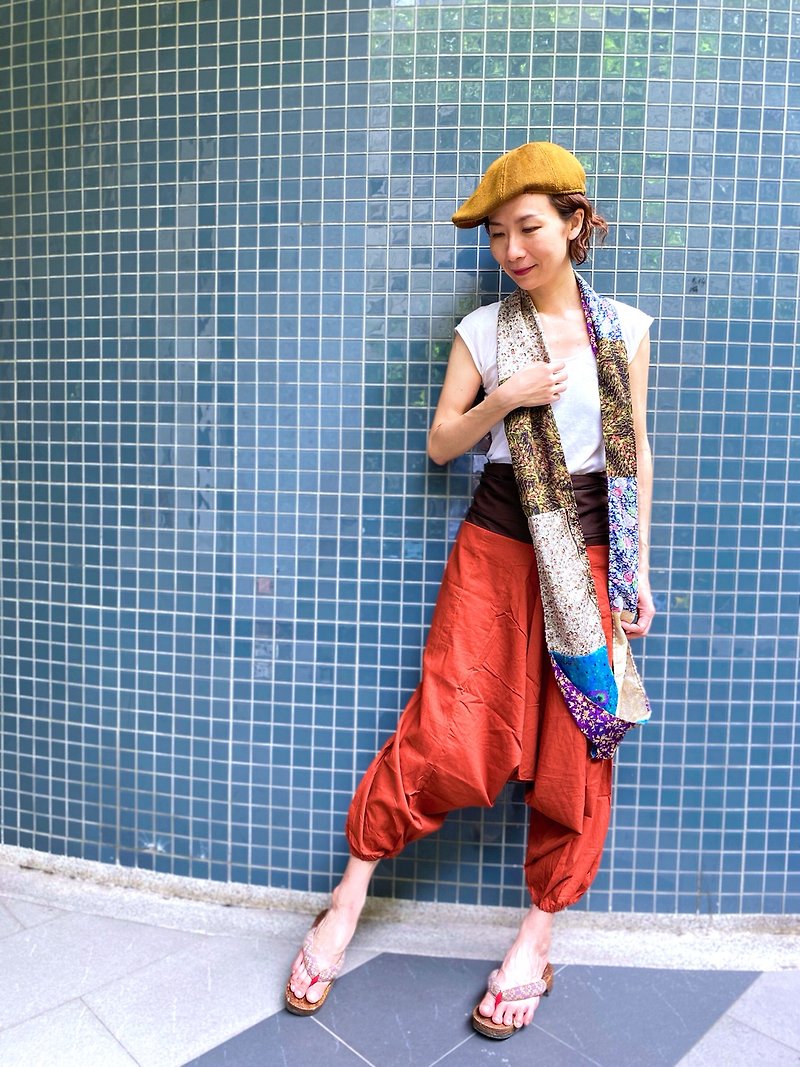 ginagypsy patchwork silk scarf - ผ้าพันคอ - ผ้าไหม หลากหลายสี