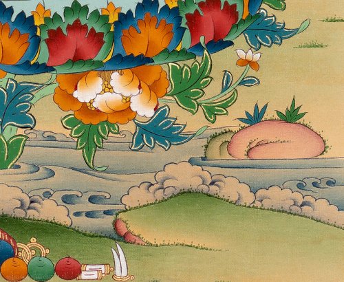 チベットのグル・リンポチェのタンカ | 仏教工芸品 - ショップ