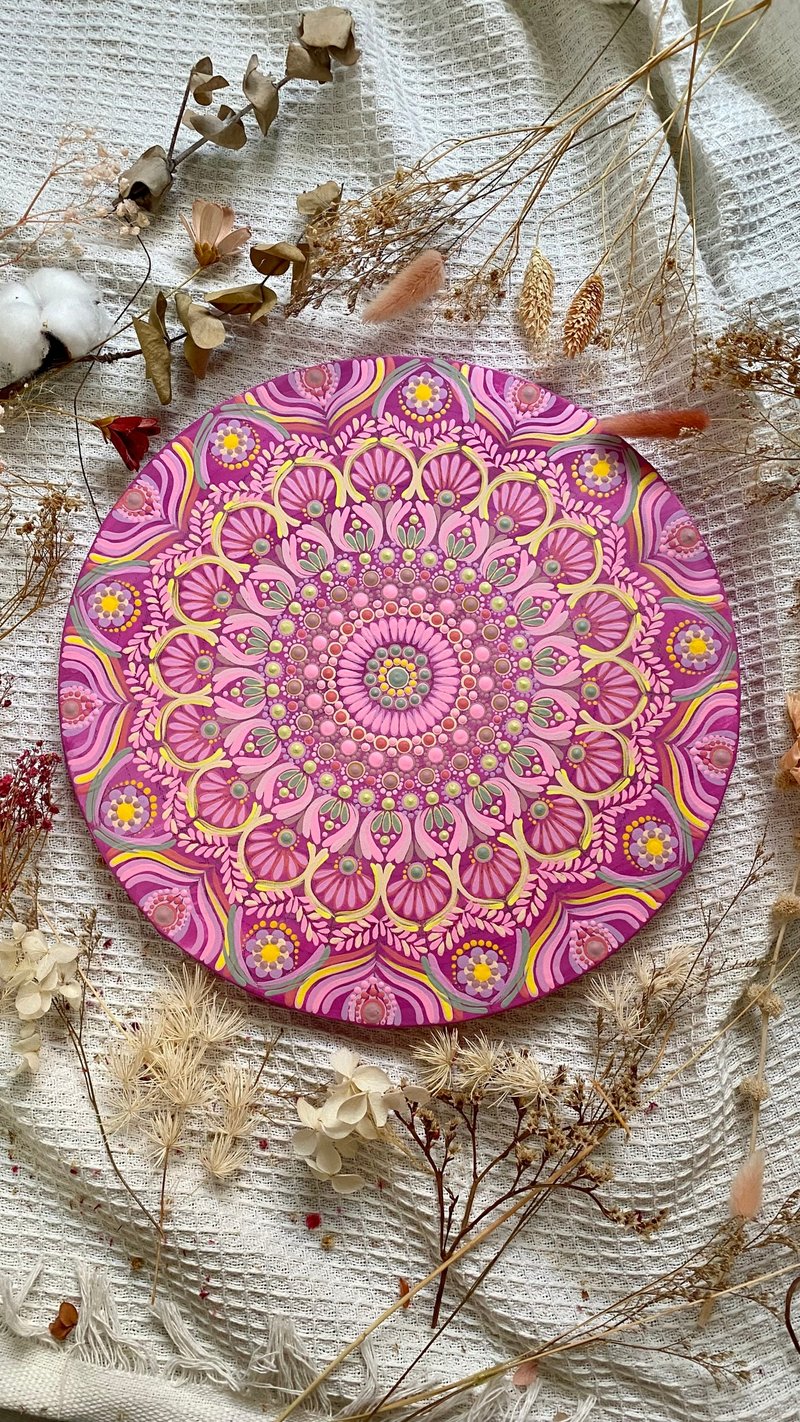 粉境花宇 曼陀羅 能量畫 風水 愛情運勢 - 海報/掛畫/掛布 - 棉．麻 