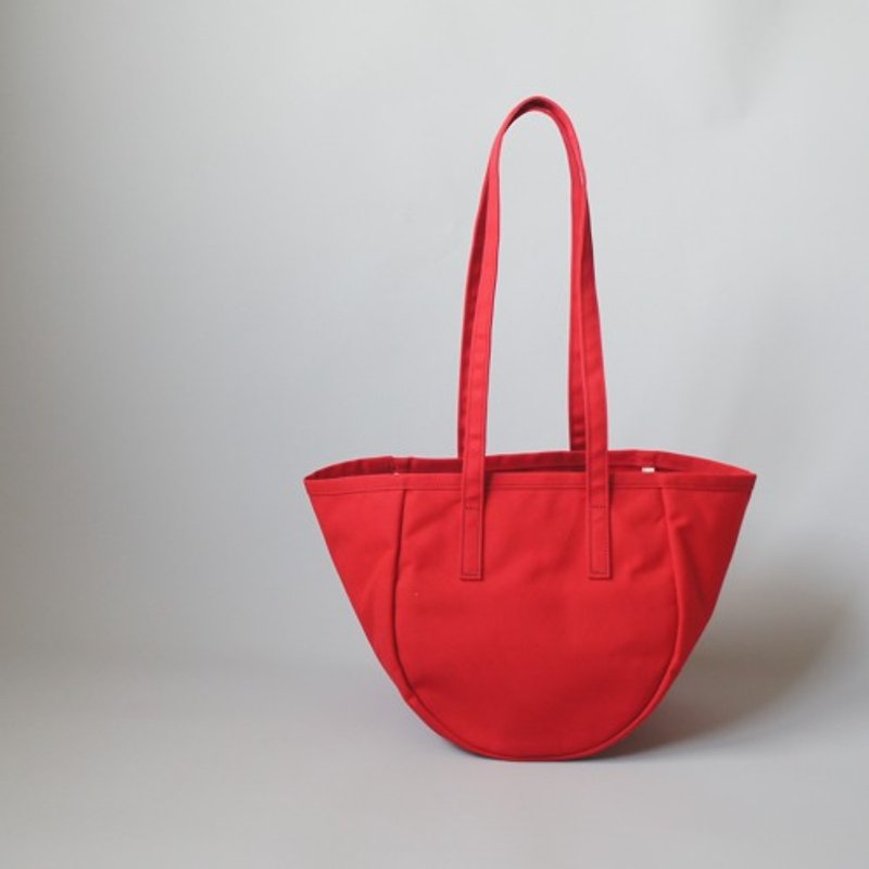 Paraffin Round Tote with Long Handles, Red - Handbags & Totes - Cotton & Hemp Red