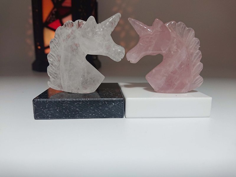 天然水晶獨角獸 - 裝飾/擺設  - 水晶 粉紅色