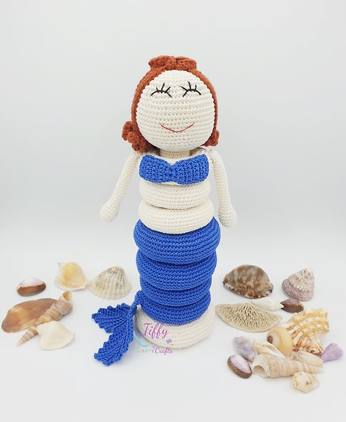 TiffyHappyCrafts Tiffy The Mermaid Stacking Toy | Amigurumi Crochet PATTERN PDF