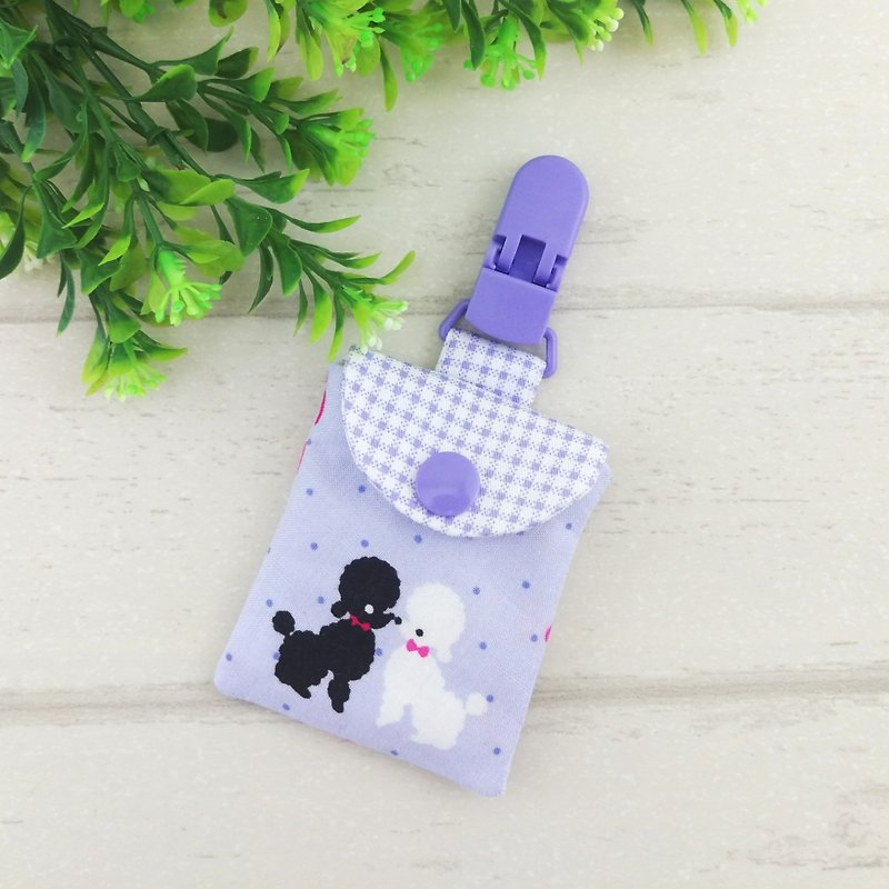 Elegant poodle dog Safety bags / handbags / keychain (can increase 40 embroidered name) - Bibs - Cotton & Hemp Purple
