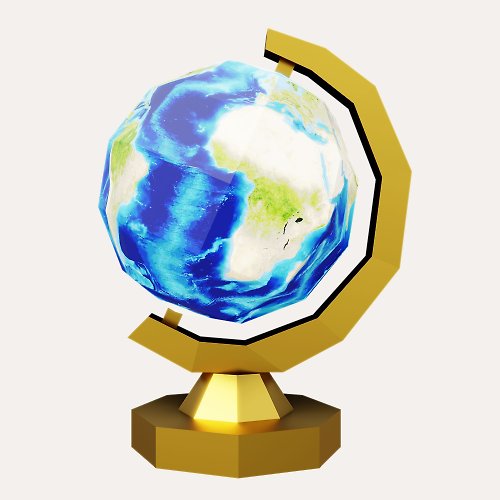 HOBBYMO DIY Paper Earth Globe (printable pdf template). Spinning globe, Paper Sculpture