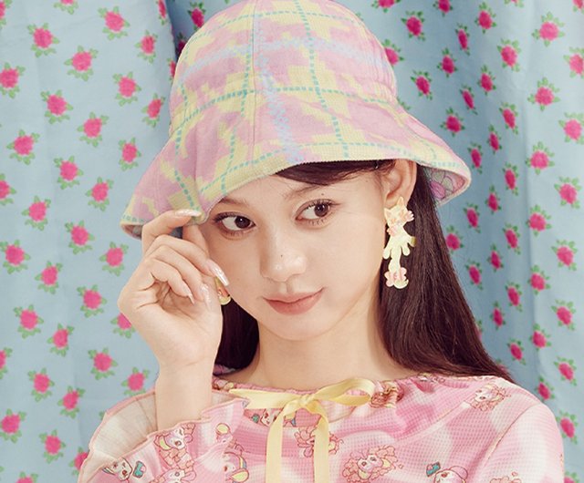 テンテンツツ × 清水】リバーシブル手描きチェック柄フラワーポット