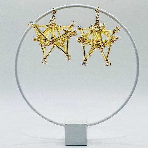 muik 3D Star PIERCE/EARRING【Gold】