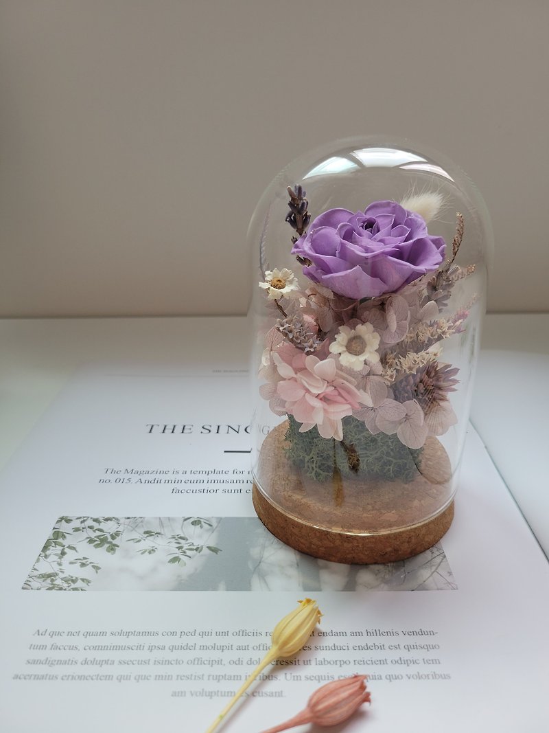 Romantic Purple Immortal Flower Glass Flower Ceremony - จัดดอกไม้/ต้นไม้ - พืช/ดอกไม้ สีม่วง
