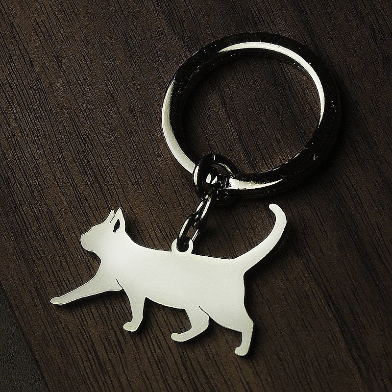 [Loveit] stainless steel key ring hollow shape dog tag - Keychains - Other Metals Silver