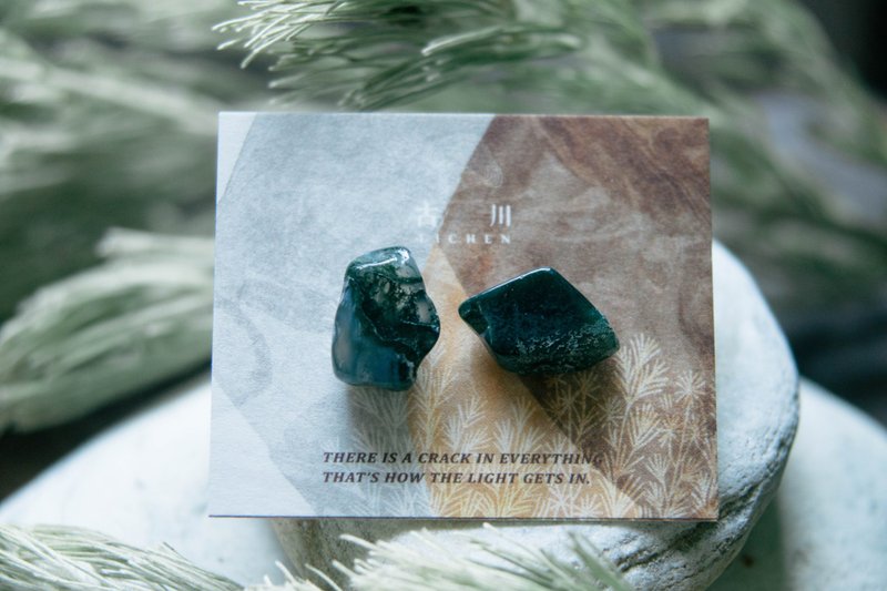 CRACK | 礦物系耳環 |  EARRINGS - 耳環/耳夾/耳骨夾 - 玉石 綠色