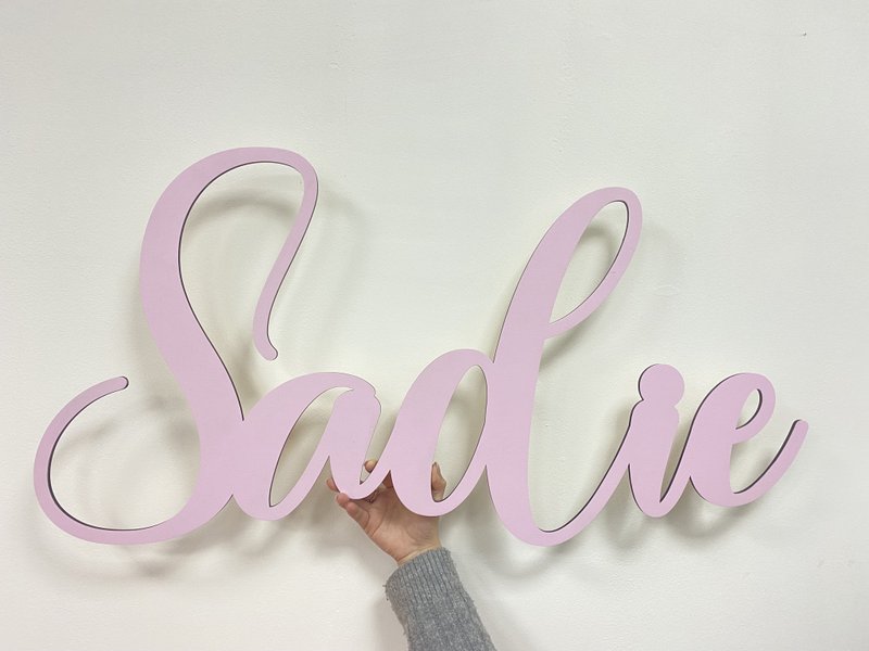 Wooden Name Sign Room Door Nursery Wall Decor Baby Shower Decoration Wood Plaque - 壁貼/牆壁裝飾 - 木頭 多色