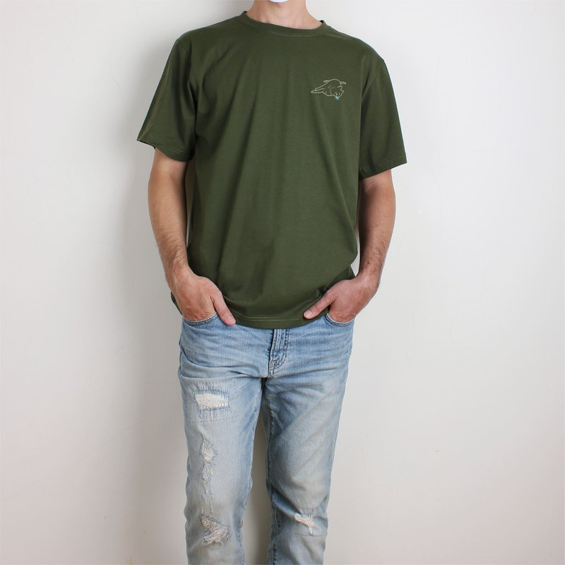 【斑貴妃】口水流下來了  短T/女上衣/男T恤/T-Shirt - 女 T 恤 - 棉．麻 綠色