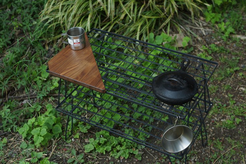 Triangular table　Walnut - Camping Gear & Picnic Sets - Wood Brown