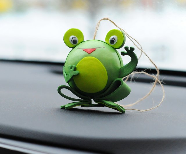 Funny hanging frog figurine Car ornament. Cute car accessories