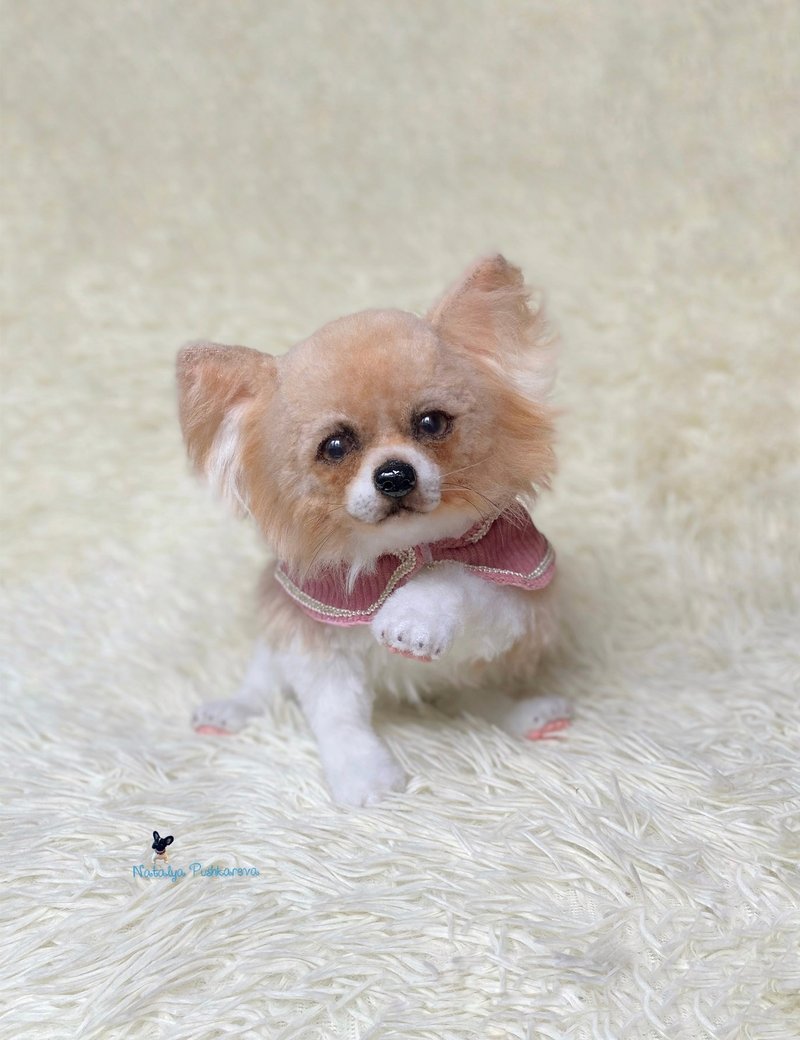 chihuahua puppy realistic toy - ตุ๊กตา - เส้นใยสังเคราะห์ สีกากี