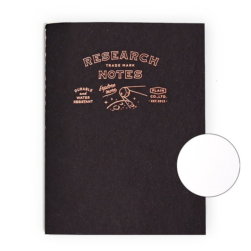 RESEARCH NOTES Water-resistant notebook black space version small book pure white paper blank - สมุดบันทึก/สมุดปฏิทิน - กระดาษ สีน้ำเงิน