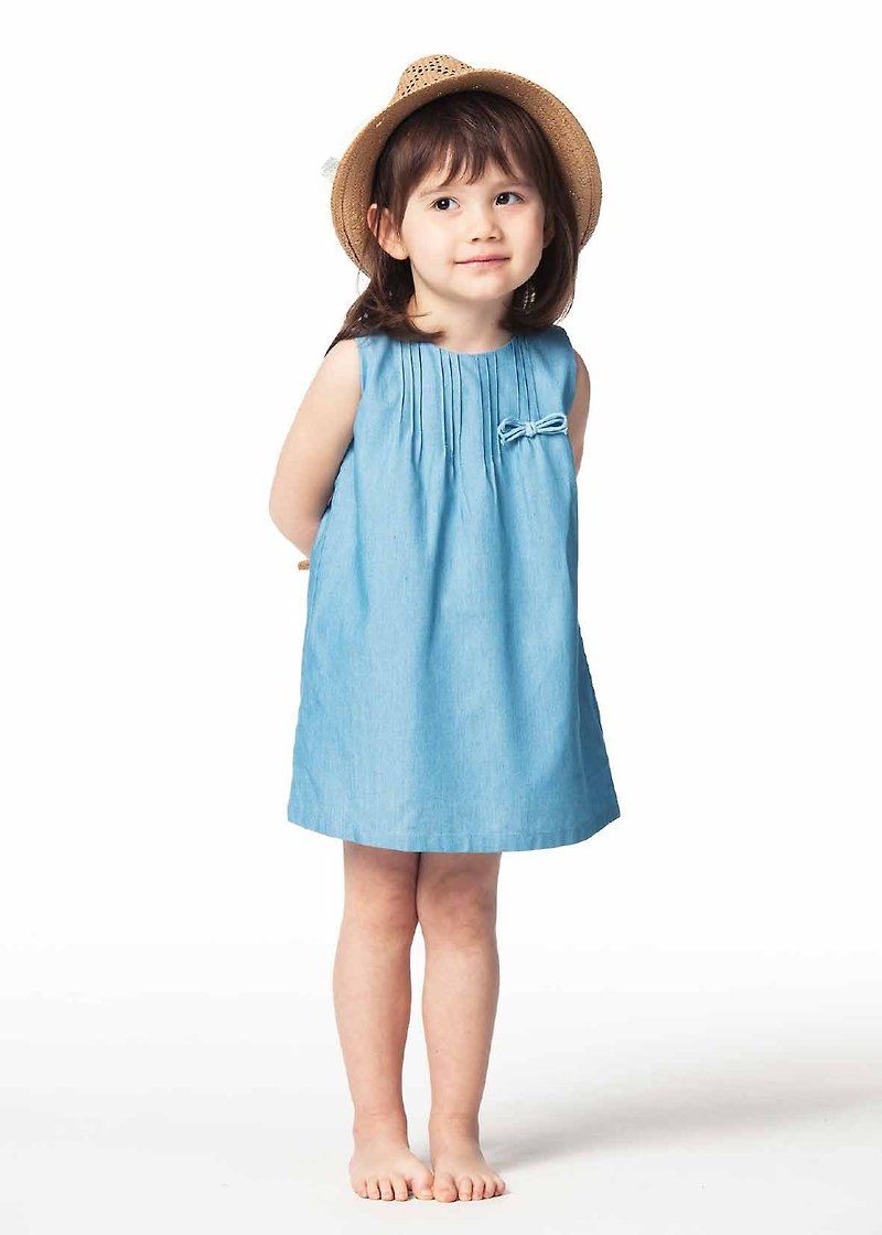 French girl crimping sleeveless dress - Other - Other Materials Blue