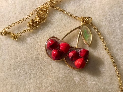 Red deals cherry necklace