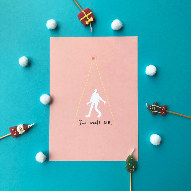 New Christmas! ✿Macaron TOE Macaron toe ✿ You Melt Me / Christmas Postcard - Cards & Postcards - Paper Pink