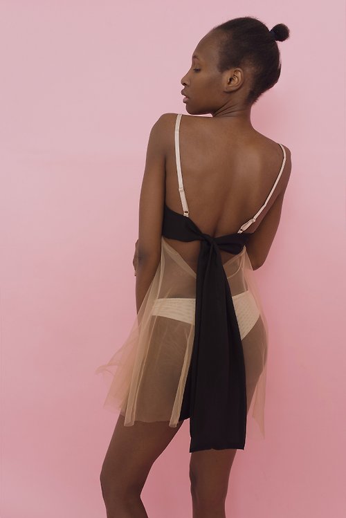 Marina V Lingerie Sheer babydoll underwear - See through boudoir dress - Transparent cute lingerie