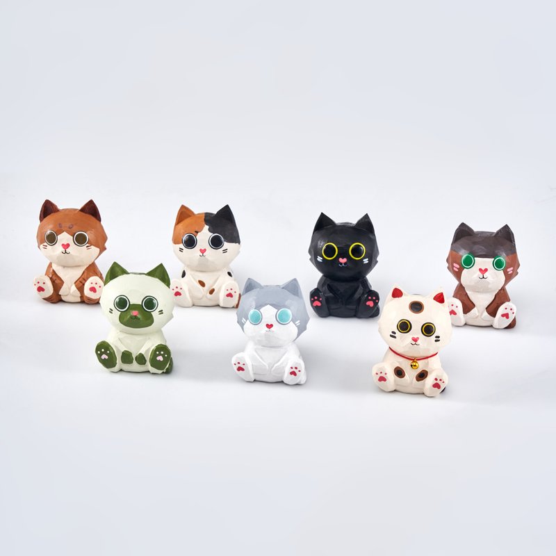 Momo 貓家族與好友 - 擺飾/家飾品 - 木頭 多色