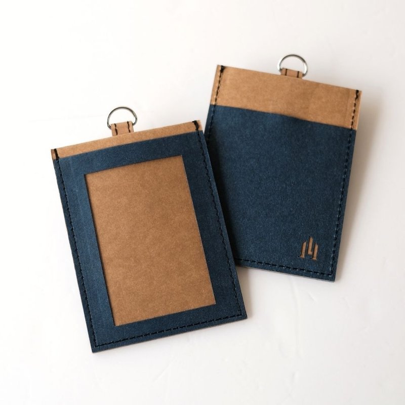 LOGINHEART | Non-interfering paper leather ID cover, sea Brown and blue exclusive product made in Taiwan - ที่ใส่บัตรคล้องคอ - กระดาษ 