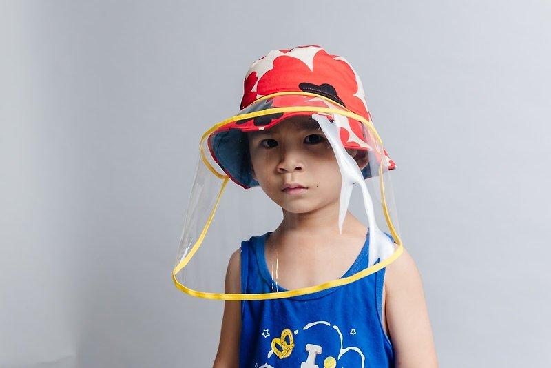 遮陽面罩-不含漁夫帽 防曬 寶寶 童裝 禮物 帽子露營 登山 - 帽子 - 棉．麻 紅色