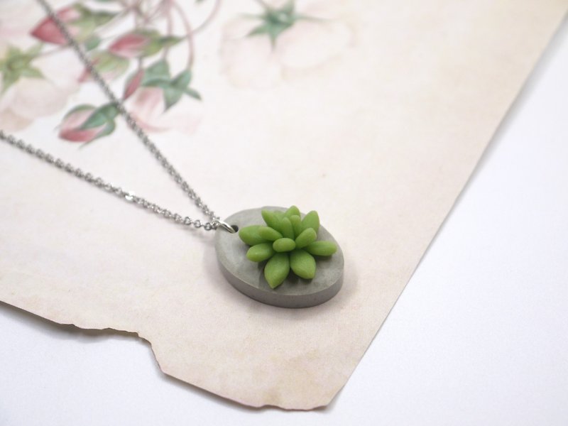 City small garden cement meat necklace - Necklaces - Cement 