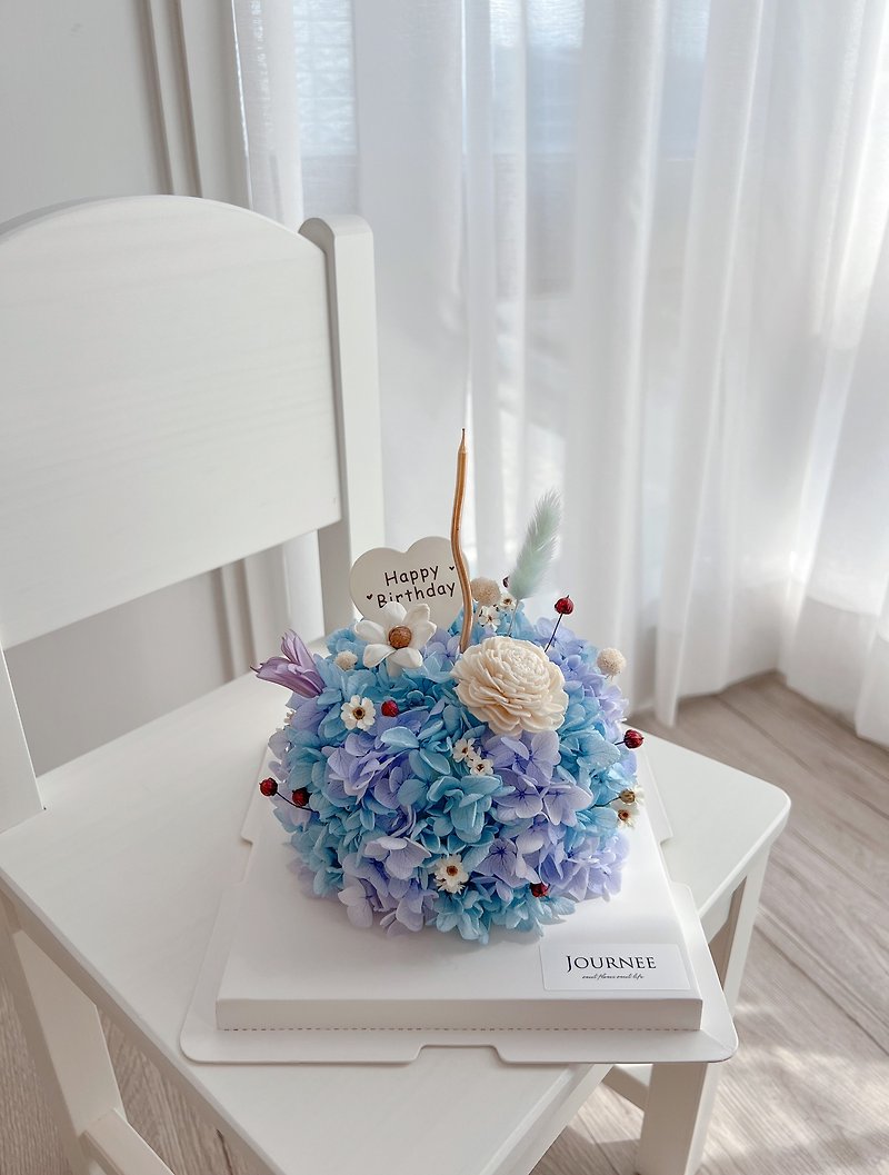 Journee dreamy blue and purple flower cake gift box preserved flowers dried flower cake dried bouquet - Dried Flowers & Bouquets - Plants & Flowers Blue