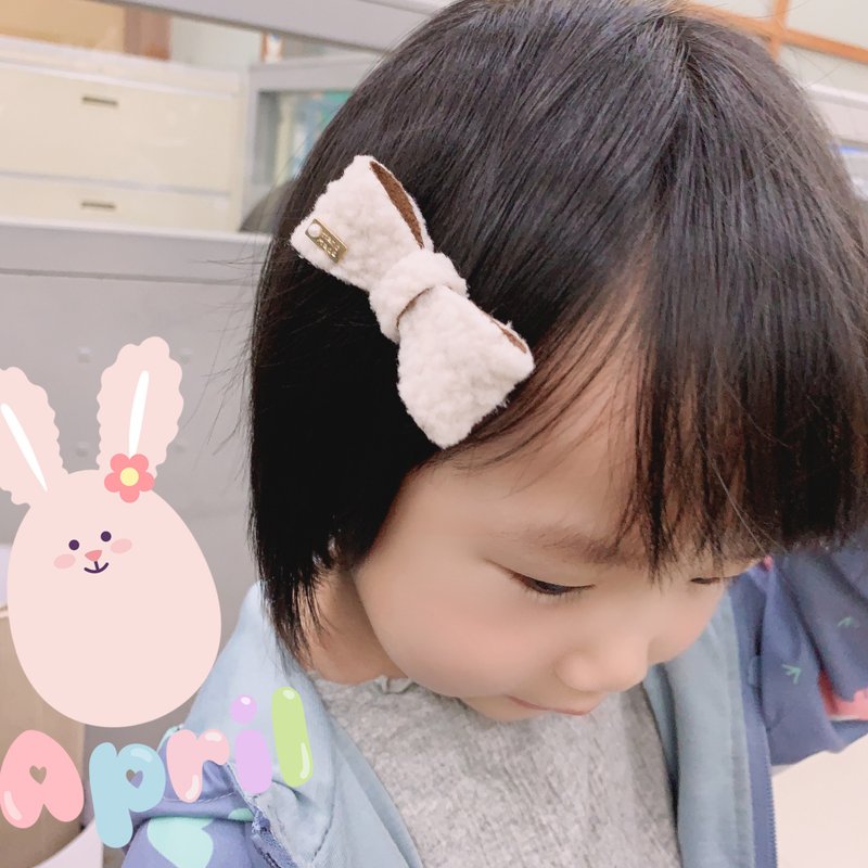 W＆Cハンドメイド||||小さな羊のホワイト羊のヘアピンにキスする - ベビー用小物 - その他の素材 ホワイト