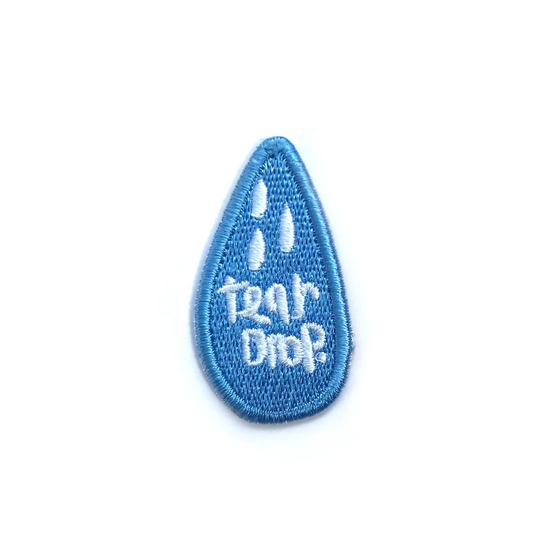 Tear drop - 徽章/別針 - 繡線 藍色