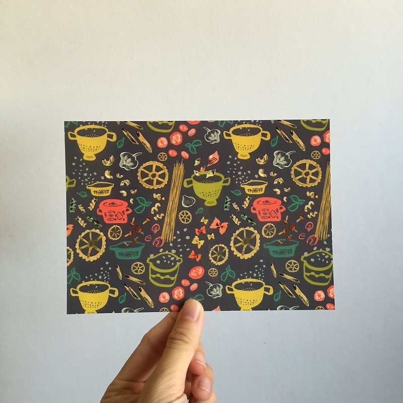 Pasta cooking postcard - การ์ด/โปสการ์ด - กระดาษ สีนำ้ตาล