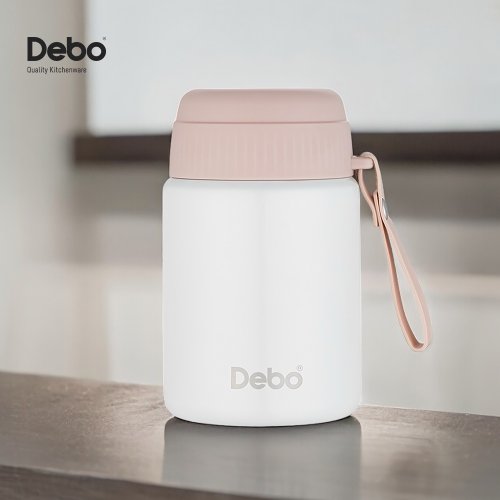 Debo德鉑 德鉑Debo 隨行真空保溫燜燒罐600ml 粉白 304不鏽鋼